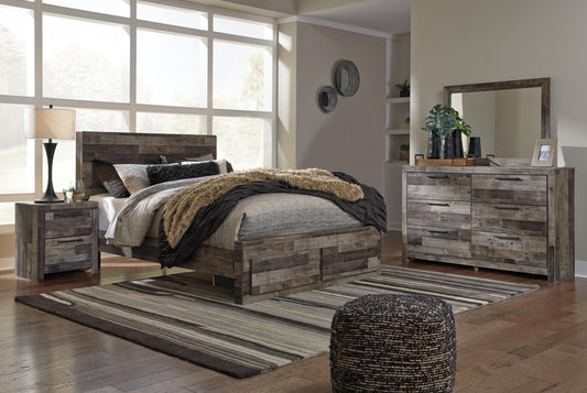 Derekson  Panel Bed With 2 Storage Drawers With Mirrored Dresser And Nightstand Benchcraft®