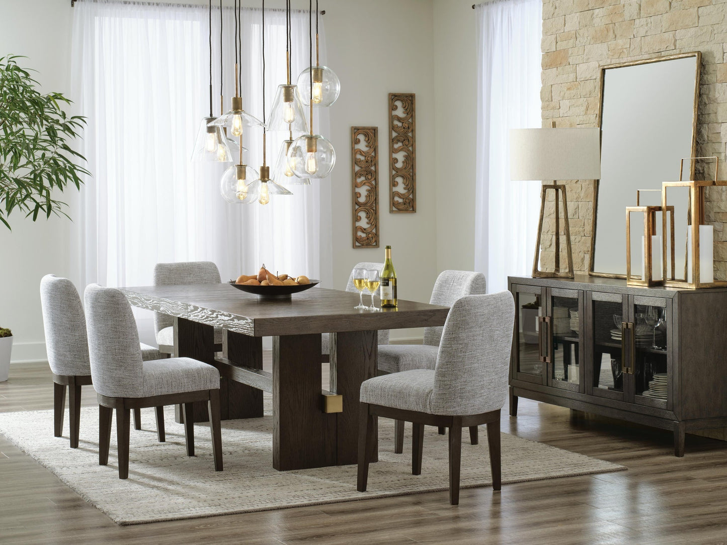 Burkhaus Dining Table and 6 Chairs Signature Design by Ashley®