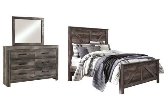 Wynnlow  Crossbuck Panel Bed With Mirrored Dresser Signature Design by Ashley®