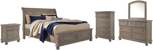 Lettner  Sleigh Bed With 2 Storage Drawers With Mirrored Dresser, Chest And Nightstand Signature Design by Ashley®