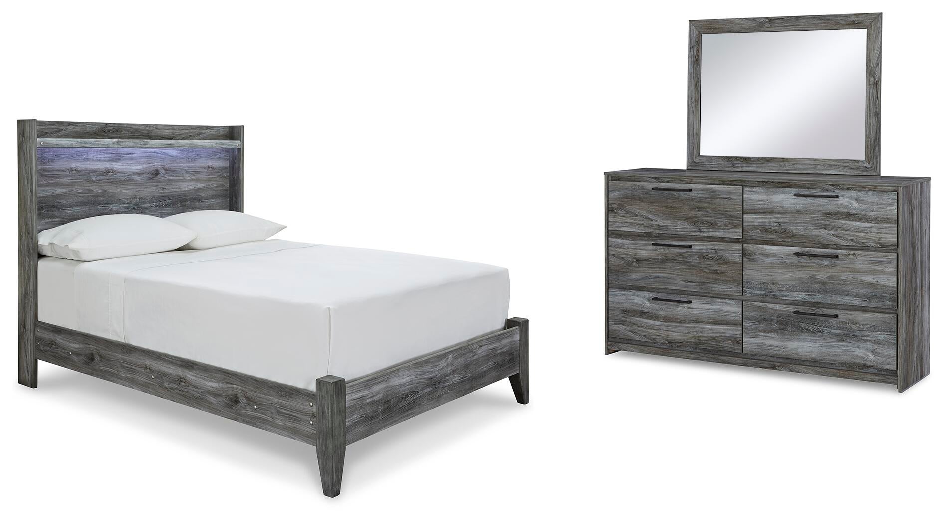 Baystorm  Panel Bed With Mirrored Dresser Signature Design by Ashley®