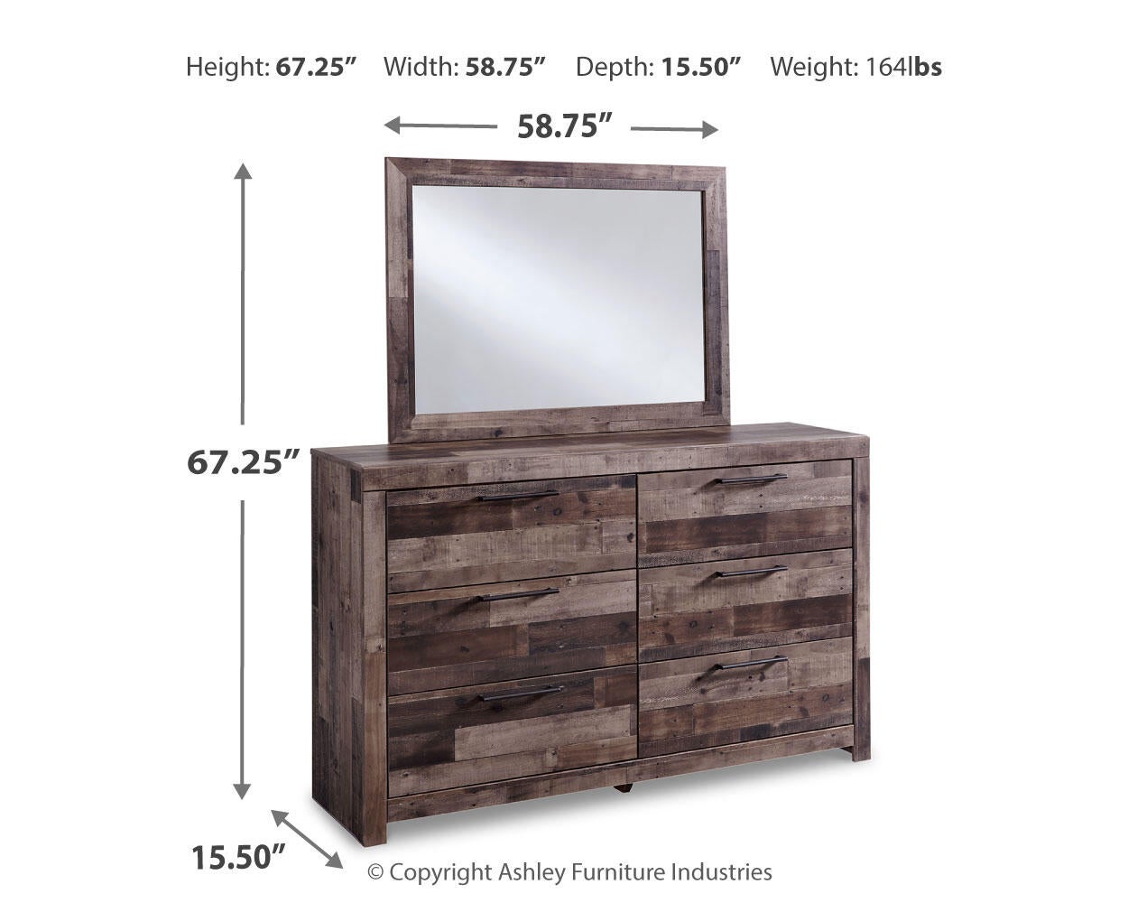 Derekson  Panel Bed With Mirrored Dresser And Nightstand Benchcraft®
