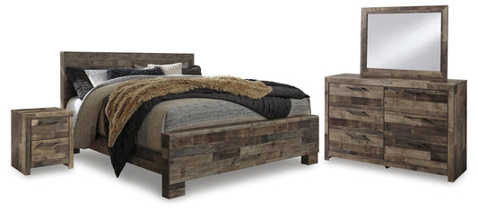 Derekson  Panel Bed With Mirrored Dresser And Nightstand Benchcraft®