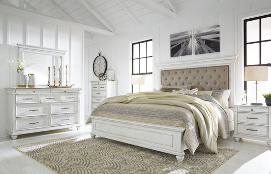 Kanwyn  Panel Bed With Mirrored Dresser, Chest And Nightstand Benchcraft®