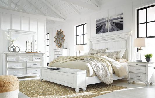 Kanwyn  Panel Bed With Storage With Mirrored Dresser Benchcraft®
