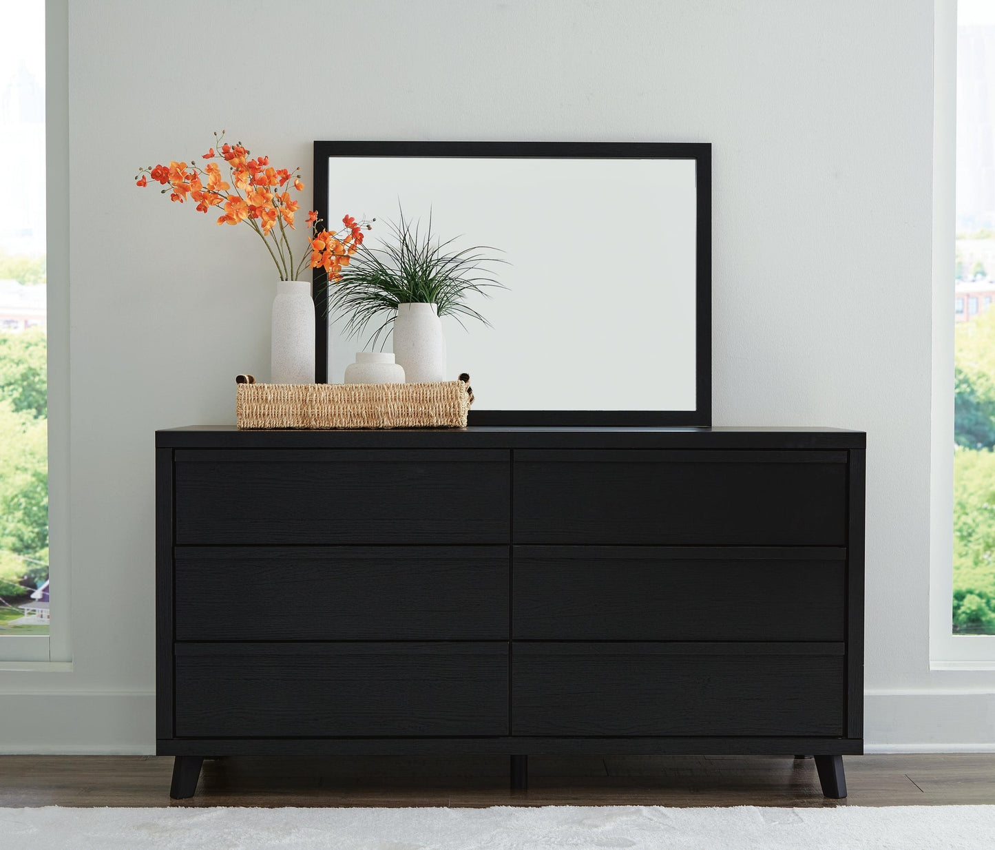 Danziar  Panel Bed With Mirrored Dresser Signature Design by Ashley®