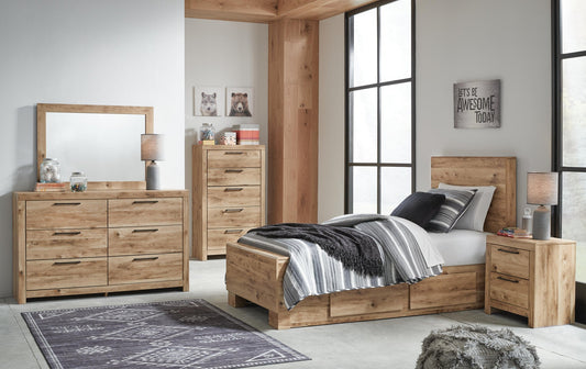 Hyanna  Panel Bed With 2 Side Storage, Dresser, Mirror, Chest And Nightstand Signature Design by Ashley®