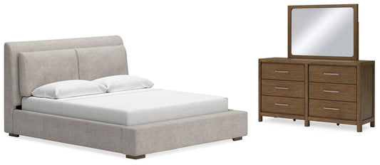Cabalynn California  Upholstered Bed With Mirrored Dresser Signature Design by Ashley®