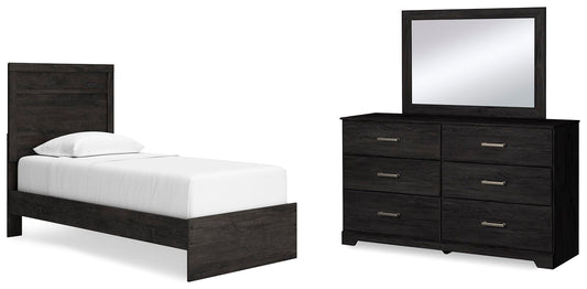 Belachime  Panel Bed With Mirrored Dresser Signature Design by Ashley®