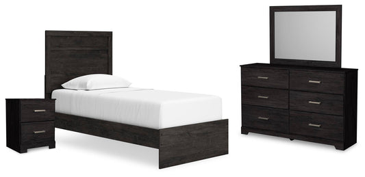 Belachime  Panel Bed With Mirrored Dresser And Nightstand Signature Design by Ashley®