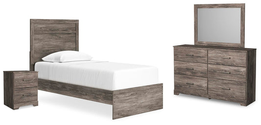 Ralinksi  Panel Bed With Mirrored Dresser And Nightstand Signature Design by Ashley®