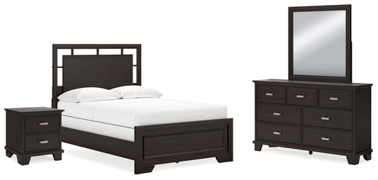 Covetown  Panel Bed With Mirrored Dresser And Nightstand Signature Design by Ashley®