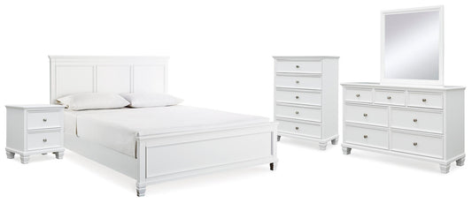 Fortman  Panel Bed With Mirrored Dresser, Chest And Nightstand Signature Design by Ashley®