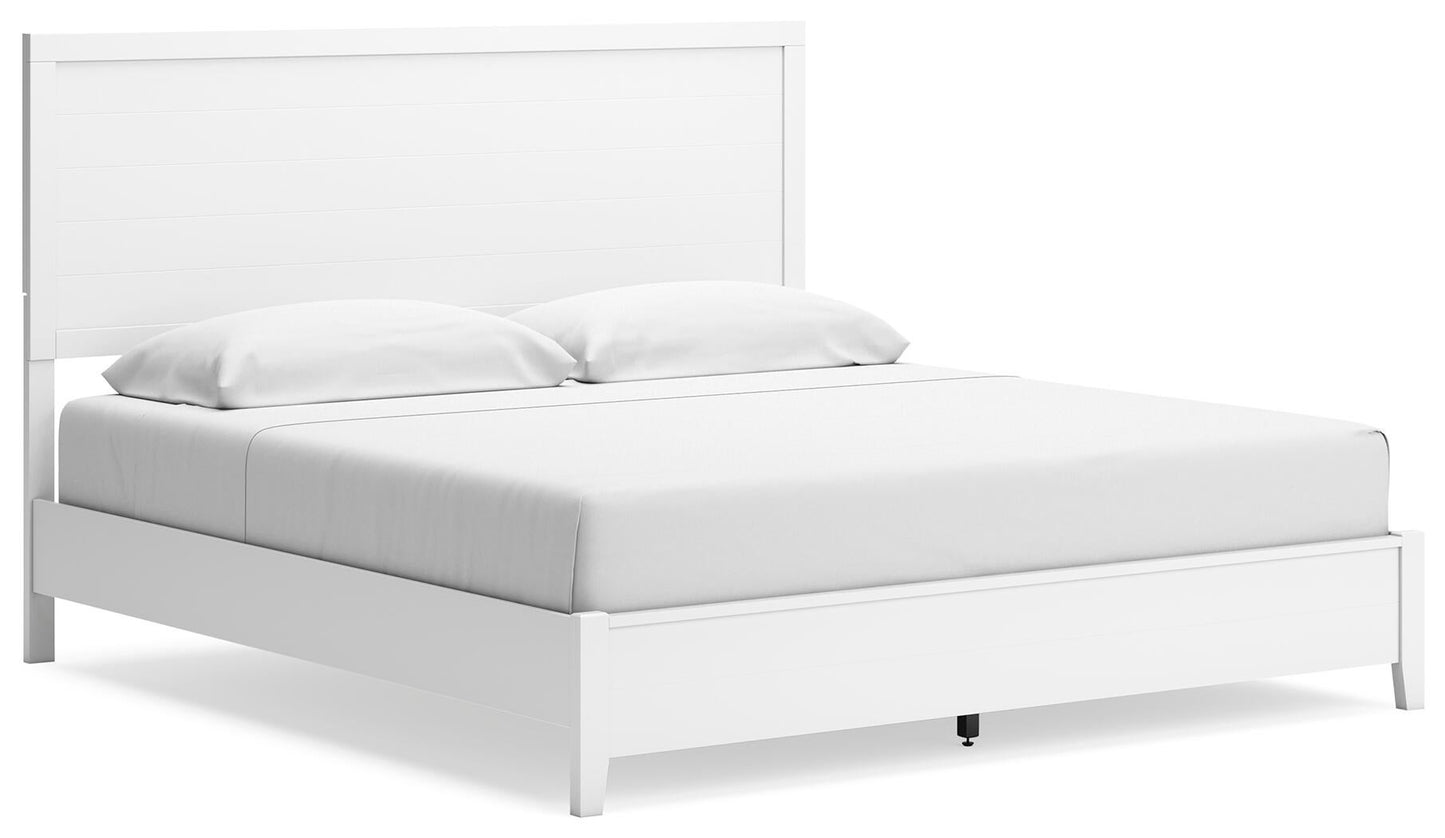 Binterglen  Panel Bed With Mirrored Dresser And Nightstand
