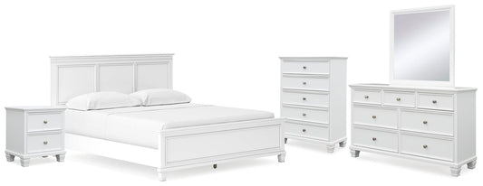 Fortman California  Panel Bed With Mirrored Dresser, Chest And Nightstand Signature Design by Ashley®