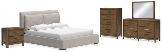 Cabalynn California  Upholstered Bed With Mirrored Dresser, Chest And Nightstand Signature Design by Ashley®