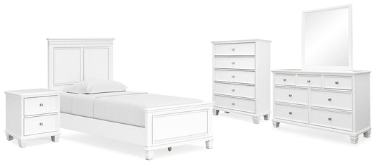 Fortman  Panel Bed With Mirrored Dresser, Chest And Nightstand Signature Design by Ashley®