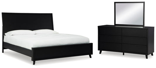 Danziar  Panel Bed With Mirrored Dresser Signature Design by Ashley®