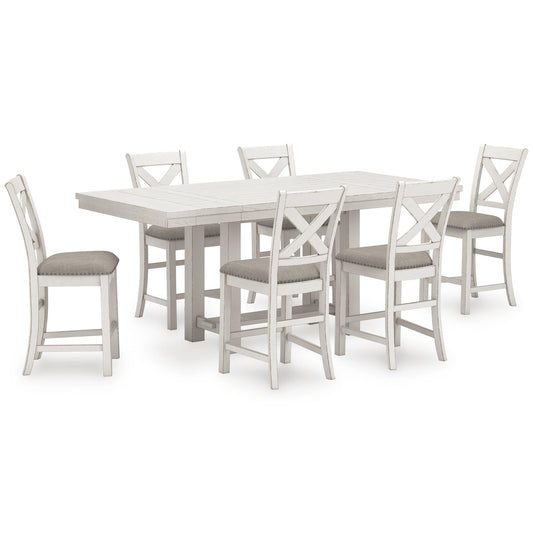 Robbinsdale Counter Height Dining Table and 6 Barstools Signature Design by Ashley®