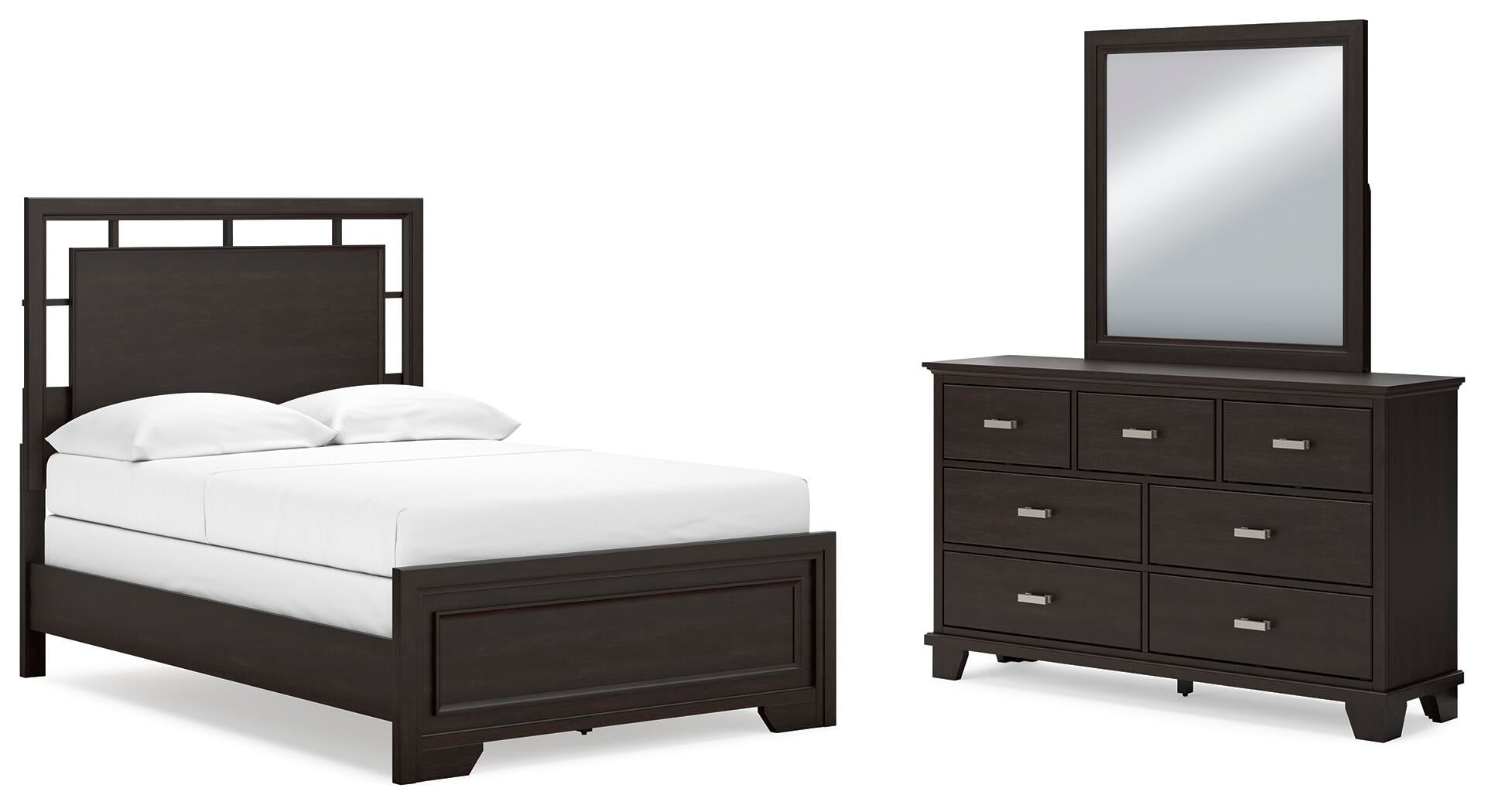 Covetown  Panel Bed With Mirrored Dresser Signature Design by Ashley®