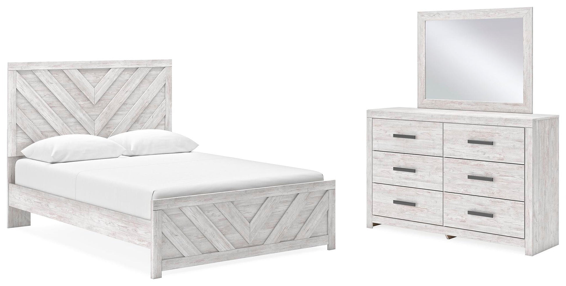 Cayboni  Panel Bed With Mirrored Dresser Signature Design by Ashley®
