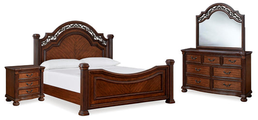 Lavinton California  Poster Bed With Mirrored Dresser And Nightstand Signature Design by Ashley®