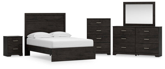Belachime  Panel Bed With Mirrored Dresser, Chest And Nightstand Signature Design by Ashley®