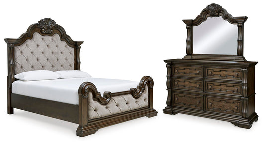 Maylee  Upholstered Bed With Mirrored Dresser Signature Design by Ashley®
