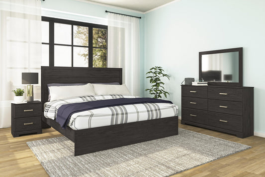 Belachime  Panel Bed With Mirrored Dresser And Nightstand Signature Design by Ashley®