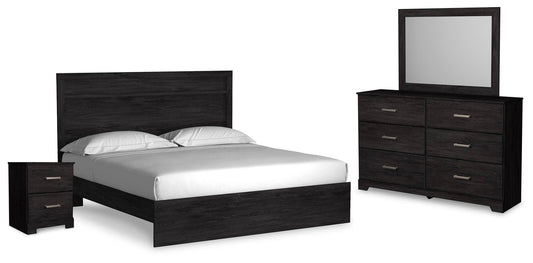 Belachime  Panel Bed With Mirrored Dresser And Nightstand Signature Design by Ashley®