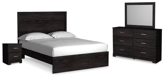 Belachime  Panel Bed With Mirrored Dresser And Nightstand Signature Design by Ashley®