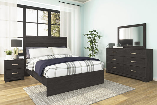 Belachime  Panel Bed With Mirrored Dresser And Nightstand Signature Design by Ashley®