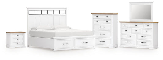 Ashbryn California  Panel Storage Bed, Dresser, Mirror, Chest And Nightstand Benchcraft®