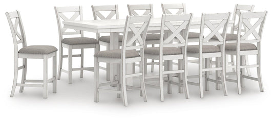Robbinsdale Counter Height Dining Table and 10 Barstools Signature Design by Ashley®