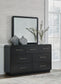 Rowanbeck  Upholstered Panel Bed With Mirrored Dresser Signature Design by Ashley®