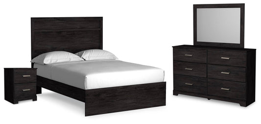 Belachime  Panel Bed With Mirrored Dresser And Nightstand Signature Design by Ashley®