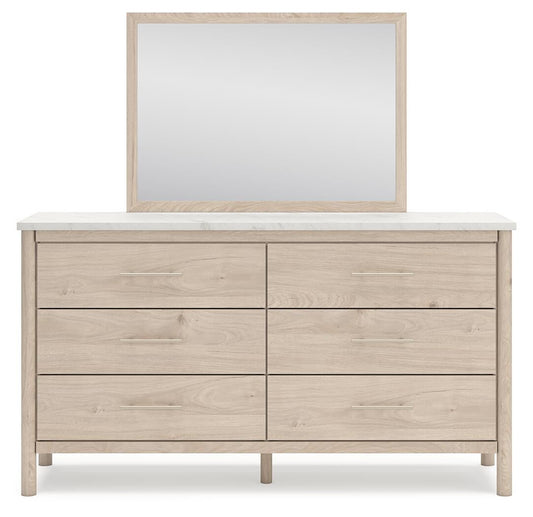 Cadmori  Upholstered Panel Bed With Mirrored Dresser And Nightstand Signature Design by Ashley®