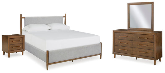 Lyncott California  Upholstered Bed With Mirrored Dresser And Nightstand Signature Design by Ashley®