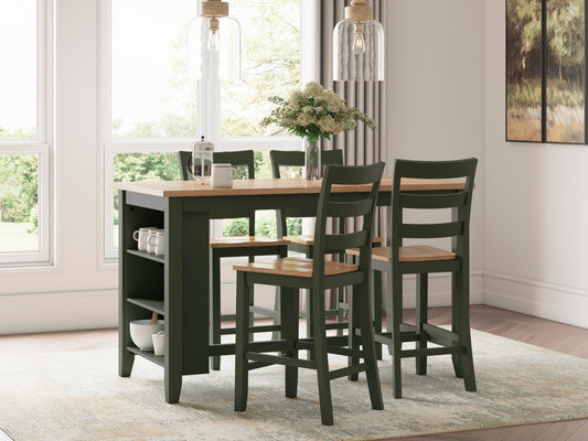 Gesthaven Counter Height Dining Table and 4 Barstools Signature Design by Ashley®