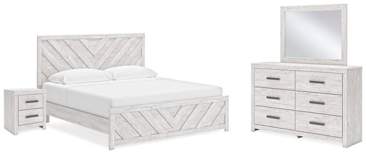 Cayboni  Panel Bed With Mirrored Dresser And Nightstand Signature Design by Ashley®