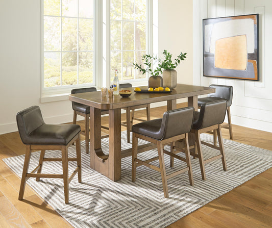 Cabalynn Counter Height Dining Table and 6 Barstools Signature Design by Ashley®