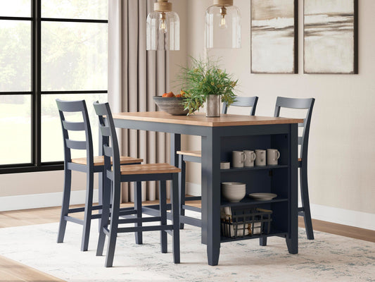 Gesthaven Counter Height Dining Table and 4 Barstools Signature Design by Ashley®