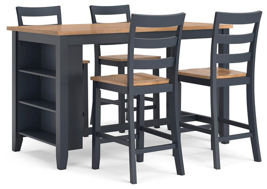 Gesthaven Counter Height Dining Table and 4 Barstools Signature Design by Ashley®