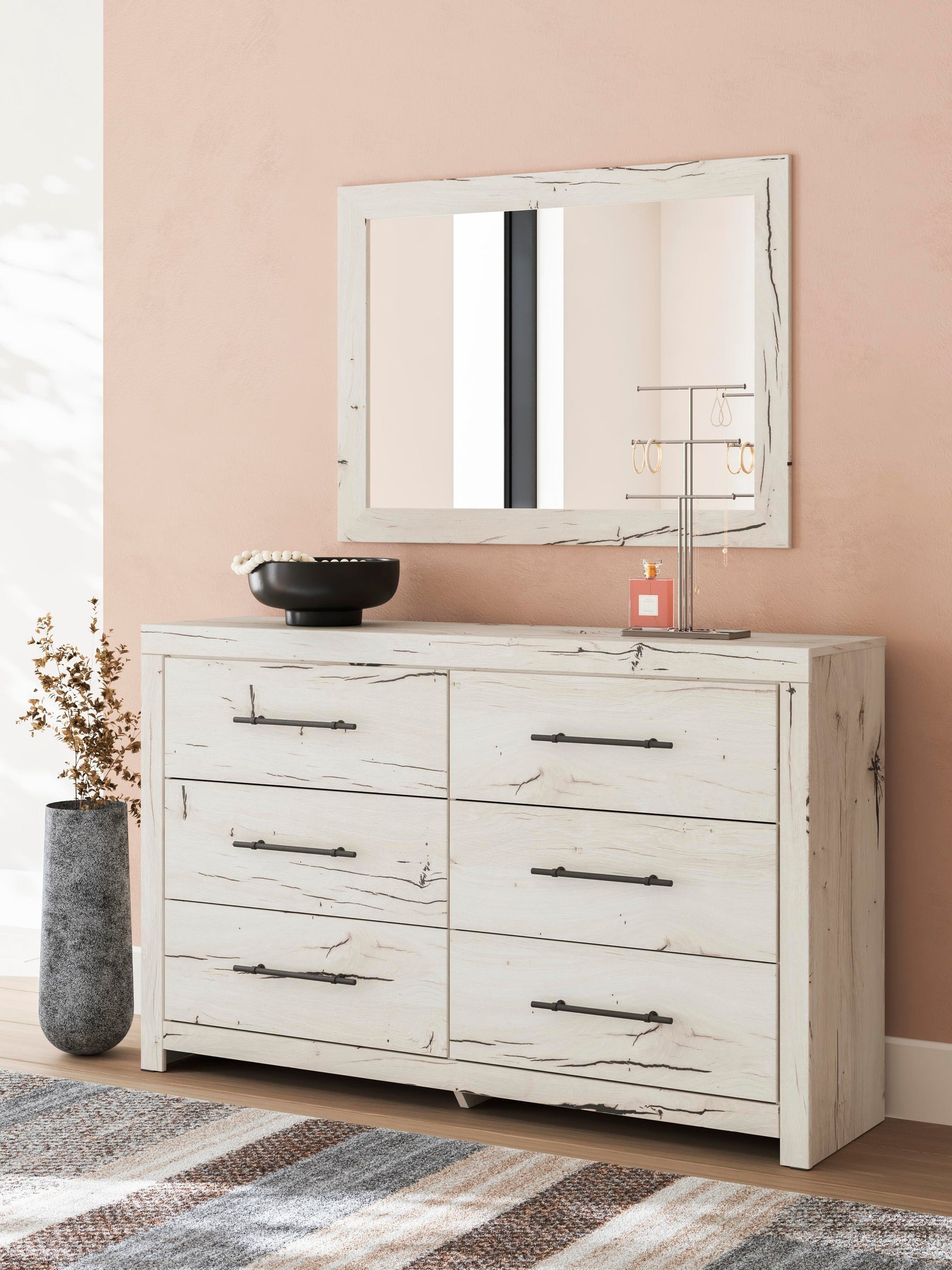 Lawroy  Panel Bed With Storage, Dresser And Mirror Benchcraft®