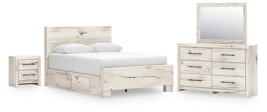 Lawroy  Panel Bed With Storage, Dresser, Mirror And Nightstand Benchcraft®