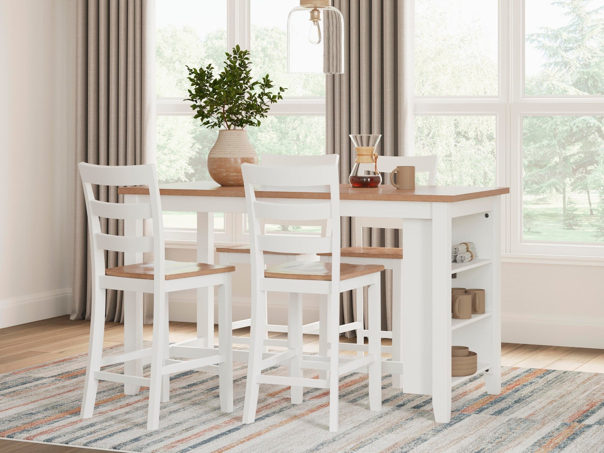Gesthaven Counter Height Dining Table and 4 Barstools Signature Design by Ashley®
