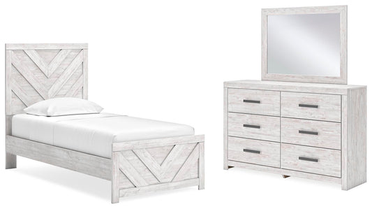 Cayboni  Panel Bed With Mirrored Dresser Signature Design by Ashley®