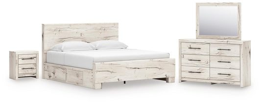 Lawroy  Panel Bed With Storage, Dresser, Mirror And Nightstand Benchcraft®
