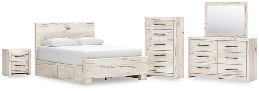 Lawroy  Panel Bed With Storage, Dresser, Mirror, Chest And Nightstand Benchcraft®