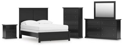 Maribel  Panel Bed, Dresser, Mirror, Chest And Nightstand